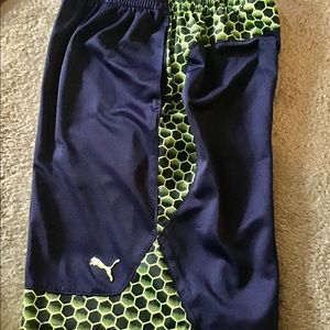 Puma Other - Puma boys shorts size L navy and lime green Puma Other - Puma boys shorts size L navy and lime green
